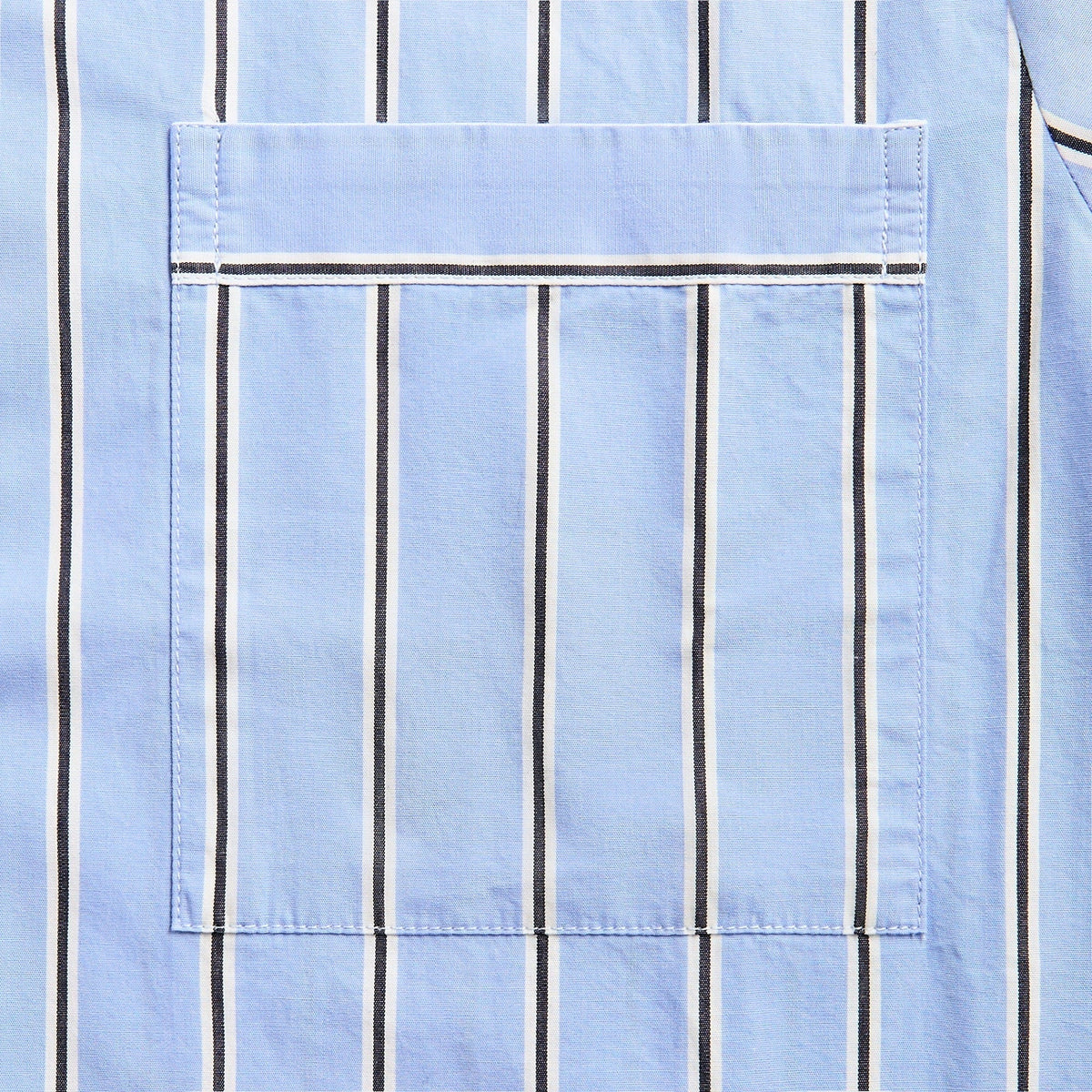 Tekla Cotton Poplin Pyjama Shirt - Bassett Stripes