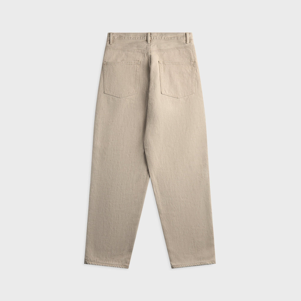 Auralee Wide Leg Twist Brown Cotton Jean - Light Gray