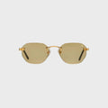 Vintage Frames Detroit Player Rimless Drill Mount 24KT Gold Sunglasses - Sky Blue