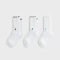 Kith & New Balance Contrast Cuff 3-Pack Crew Socks - White