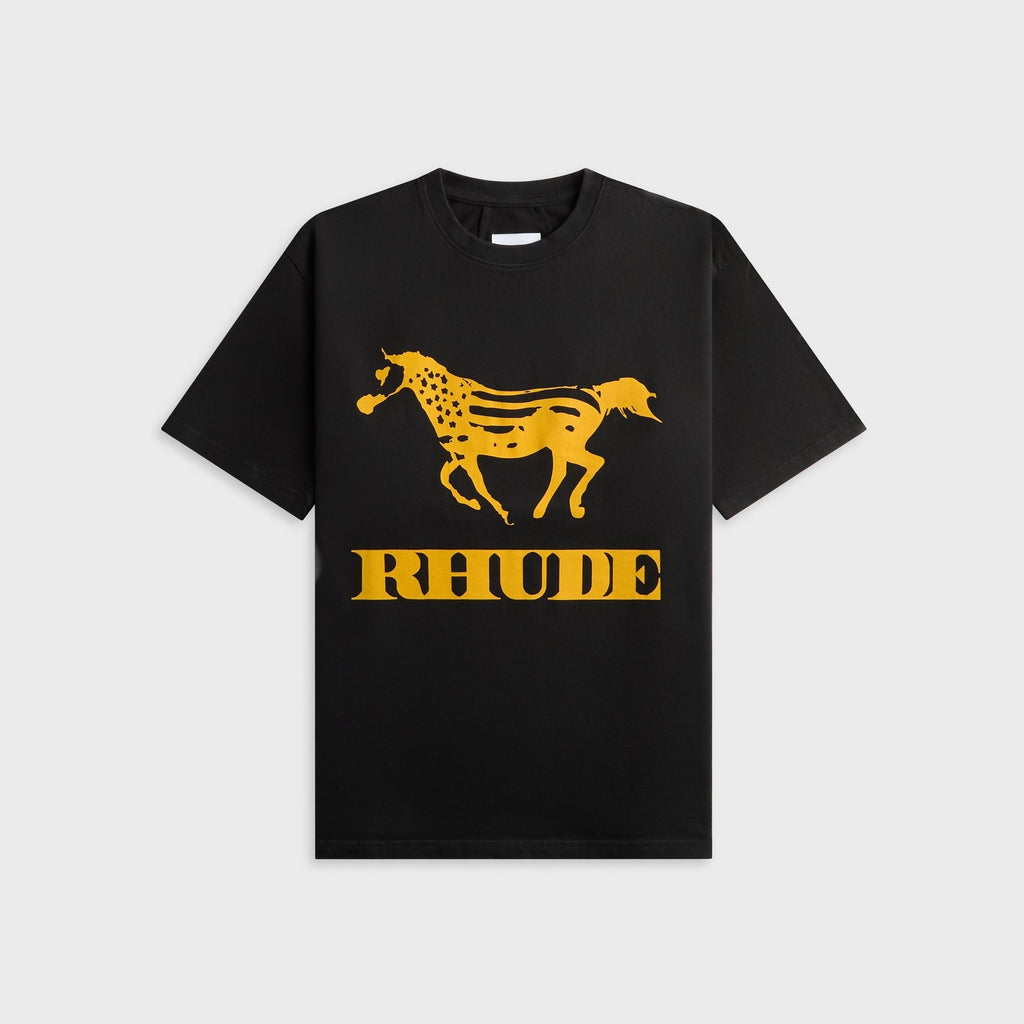 Rhude Dinero Tee - Vintage Black / Yellow