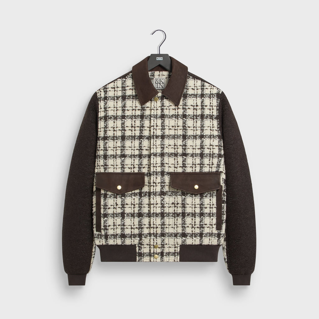 &Kin Mixed Tweed Hawthorne Flight Jacket - Sandrift