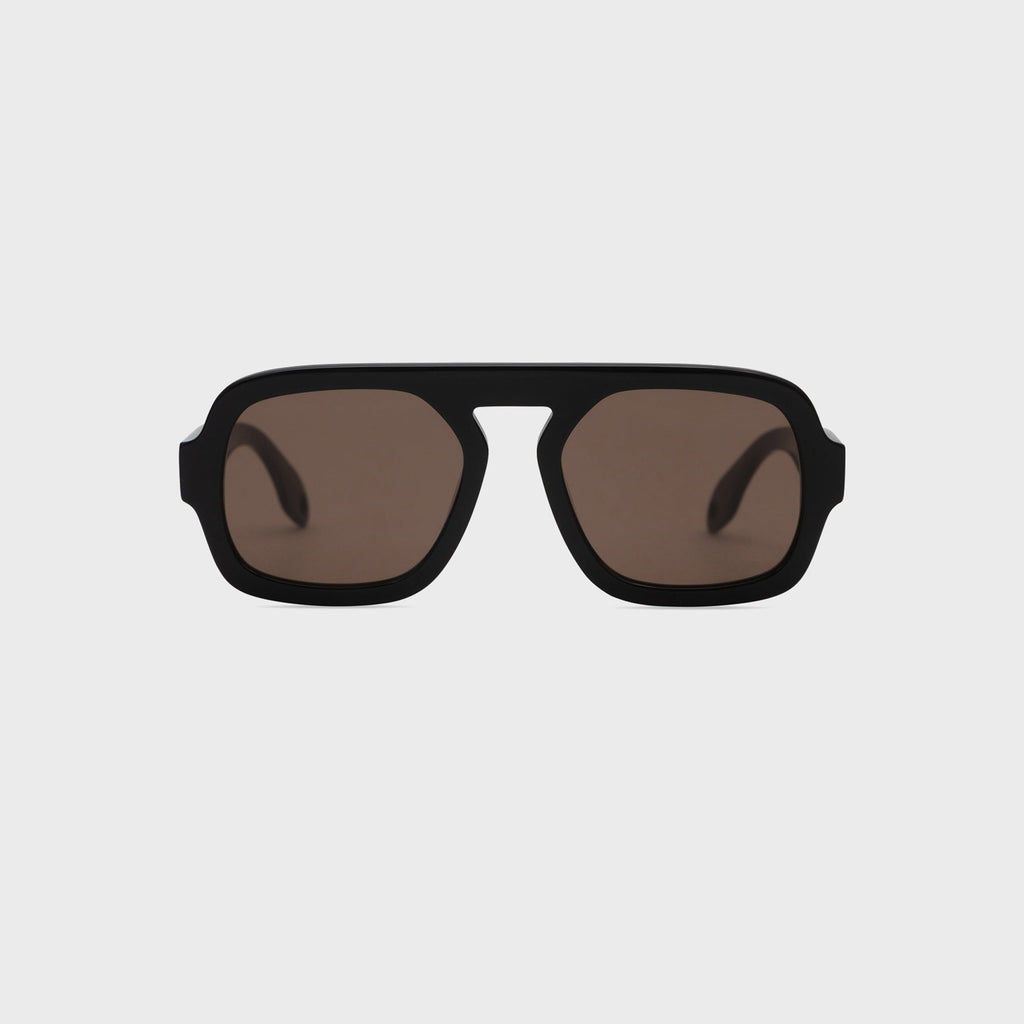 Elisa Johnson Jane Sunglasses - Gloss Black / Dark Brown
