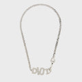 WGACA Dior Crystal Logo Necklace - Silver