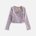 Diesel Logo Long Sleeve Denim Top - Pink