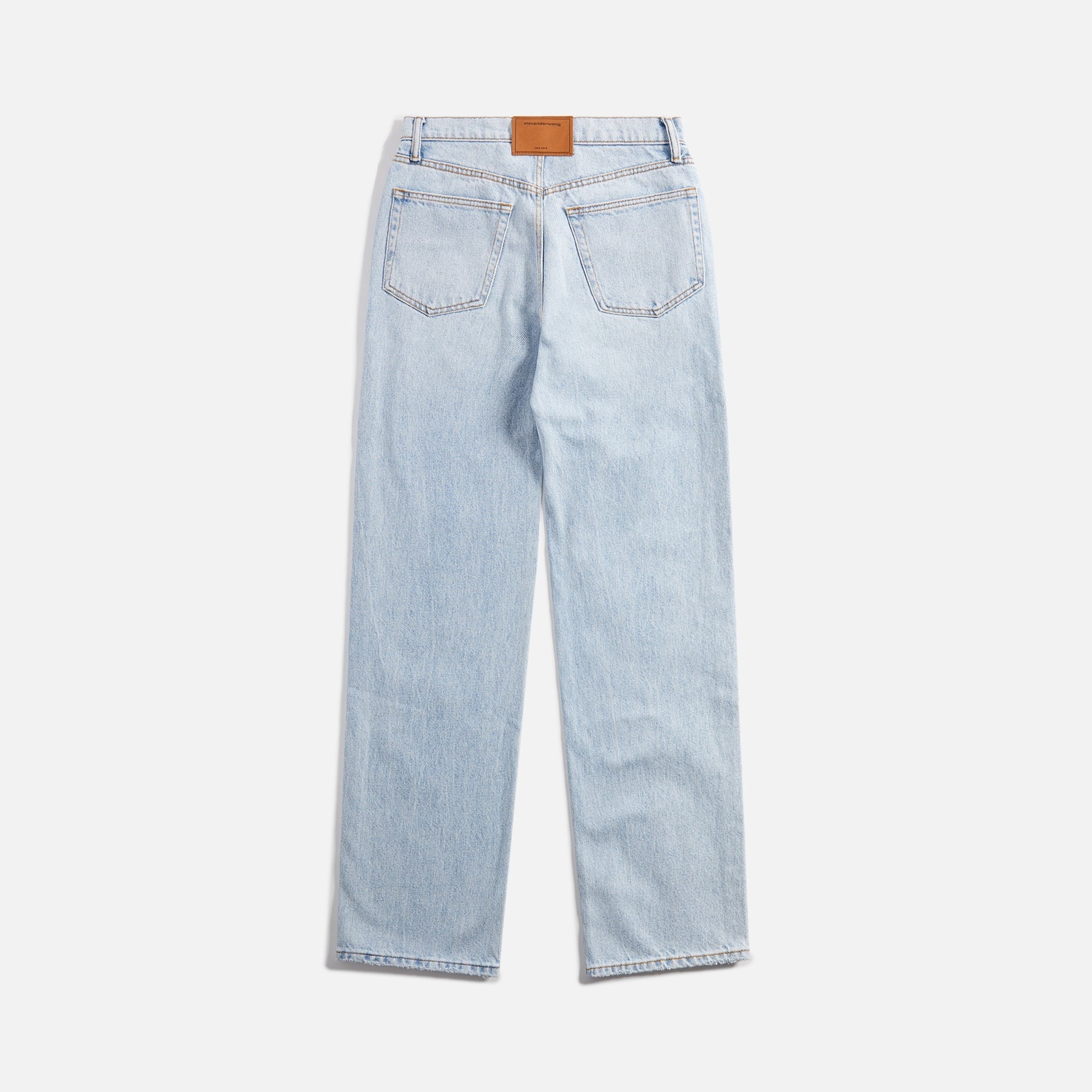 Alexander Wang EZ Slouch Logo Cut Embroidered Jeans - Bleach