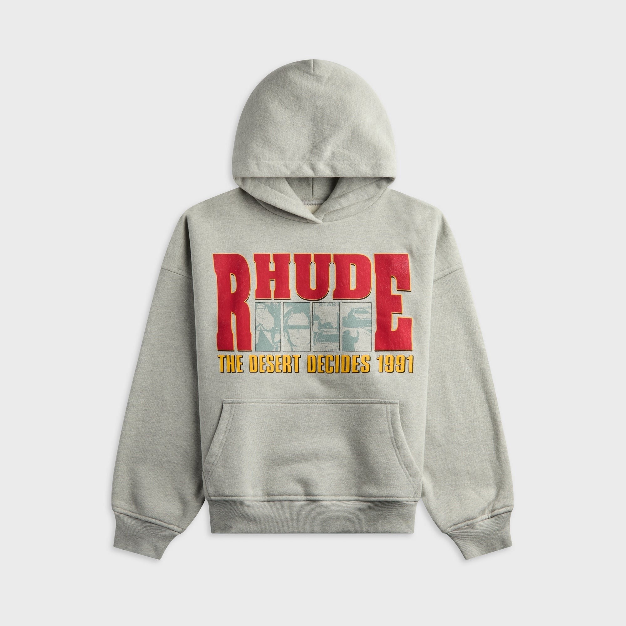 Rhude The Desert Decides Hoodie - Heather Grey / Red