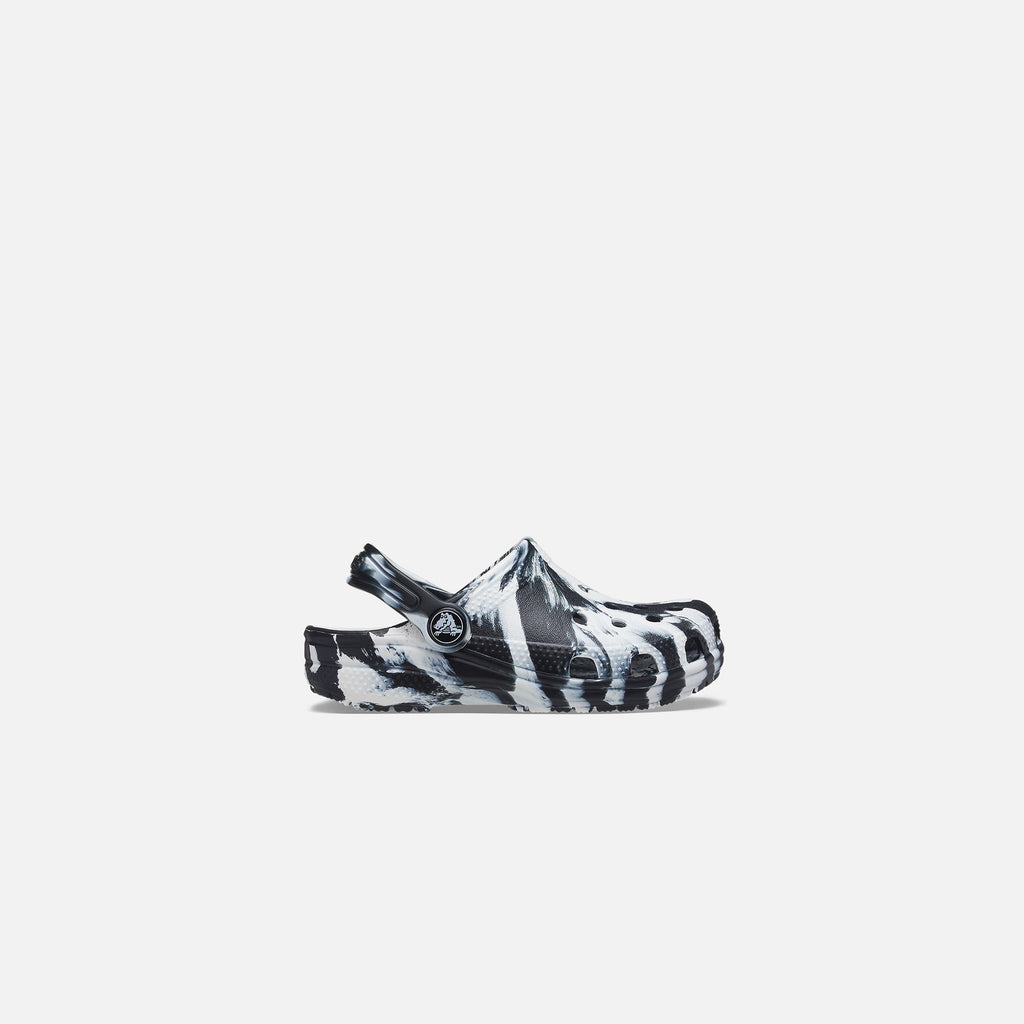 Crocs Kids Classic Marbled Clog - Black / White