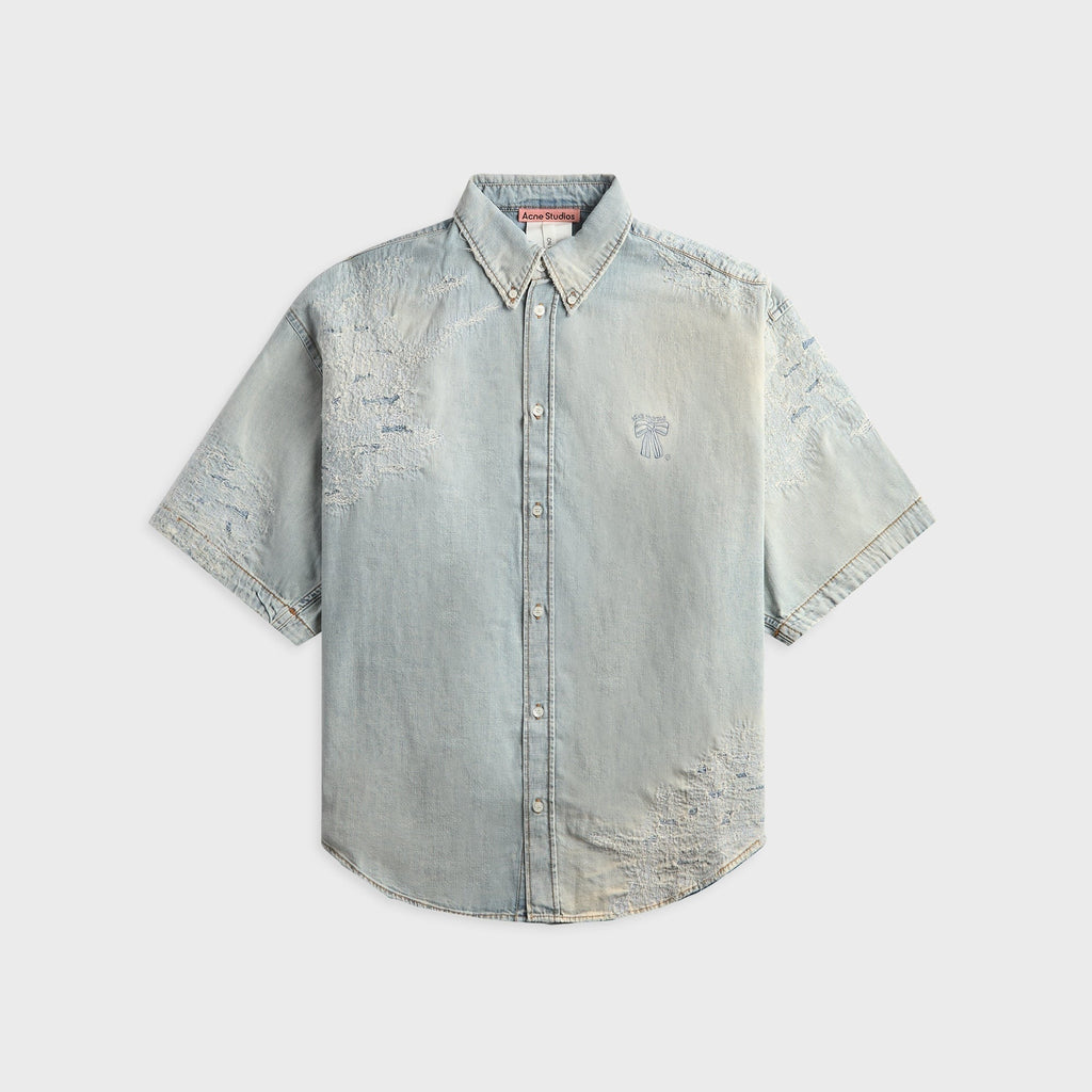 Acne Studios Mended Denim Shirt - Light Blue