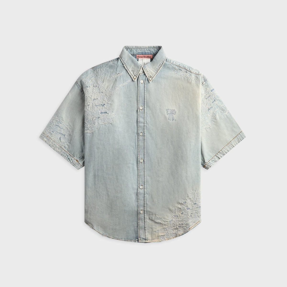Acne Studios Mended Denim Shirt - Light Blue