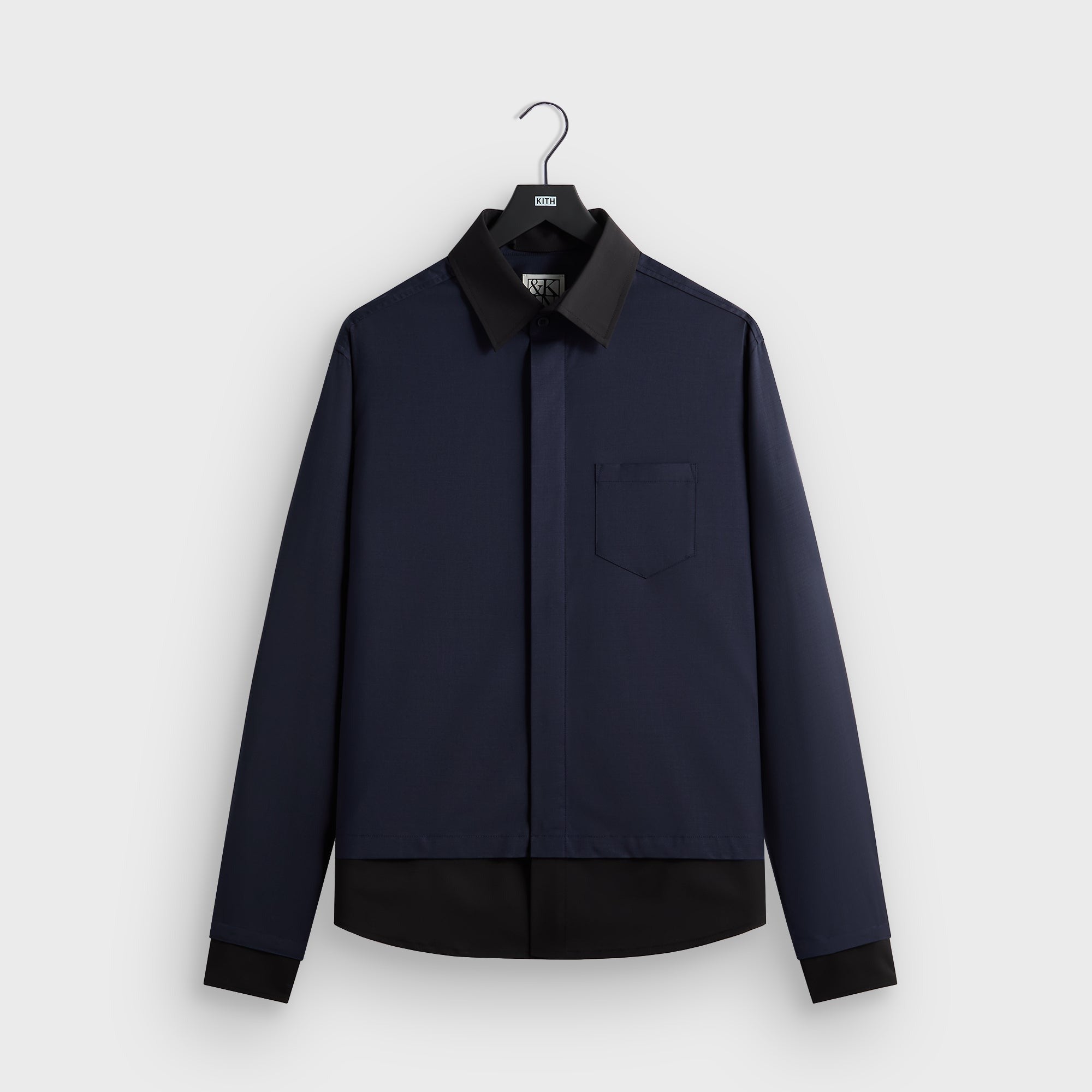 &Kin Tropical Wool Nico Shirt - Nocturnal
