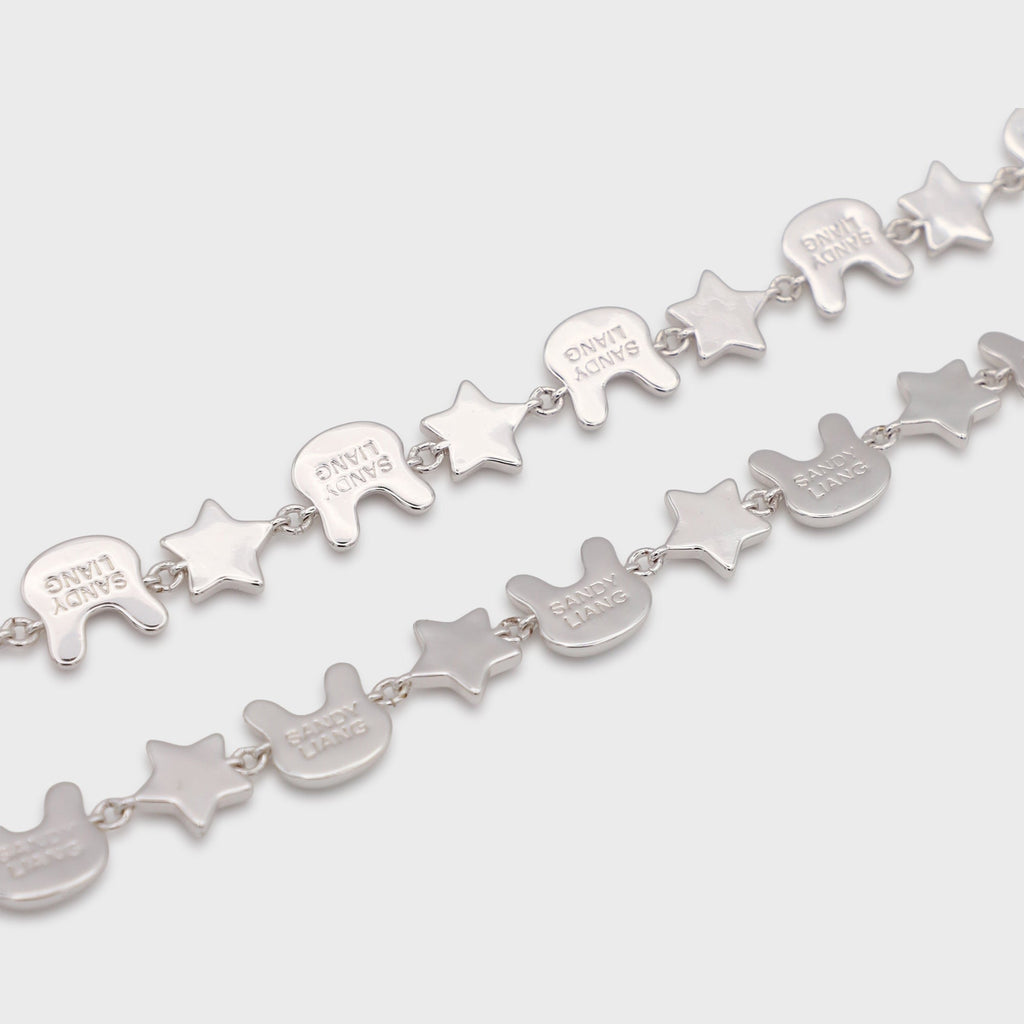 Sandy Liang Terminator Bunny Star Necklace - Silver