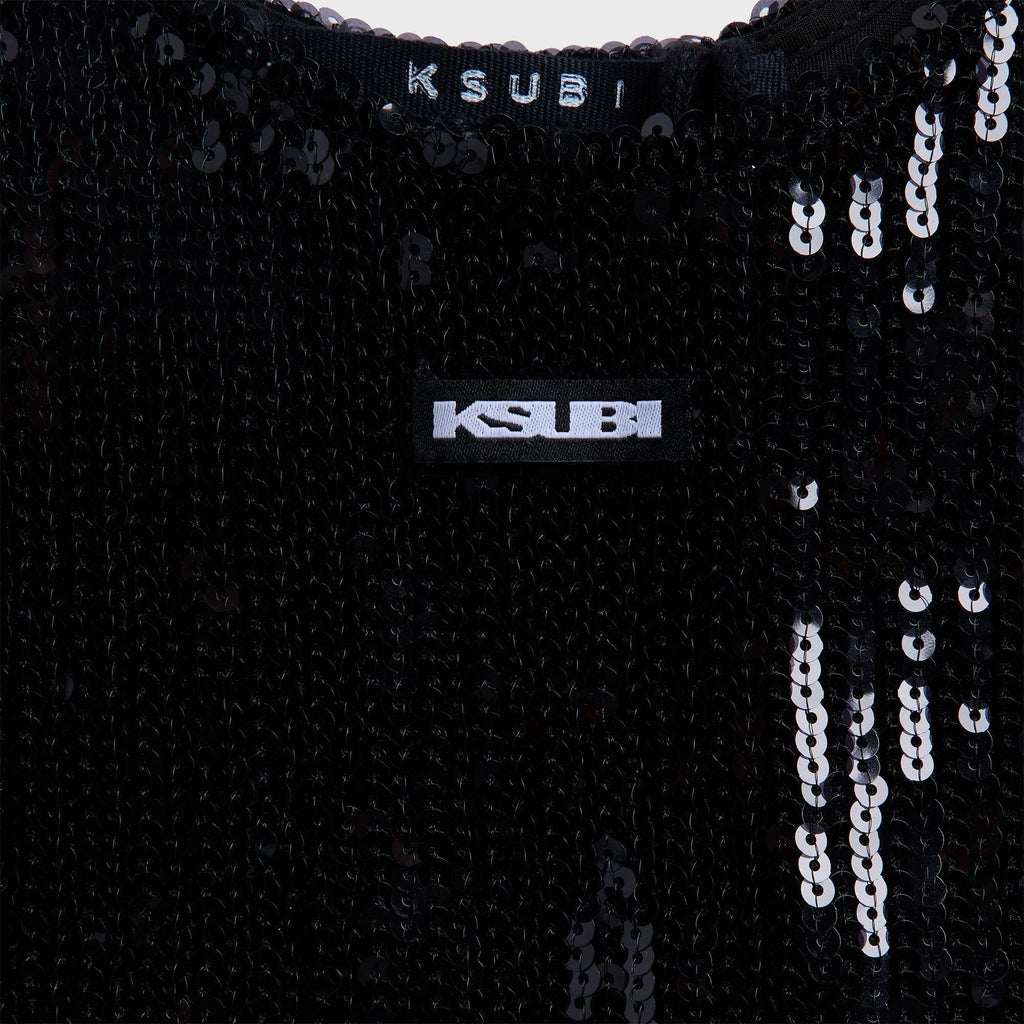 Ksubi Chloe Nude Spark Tank Top - Black Spark