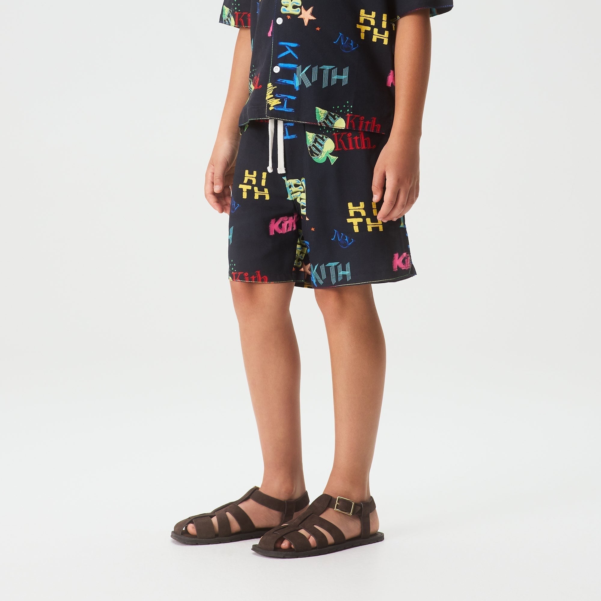 Kith Kids Thompson Camp Tossed Monogram Short - Nocturnal