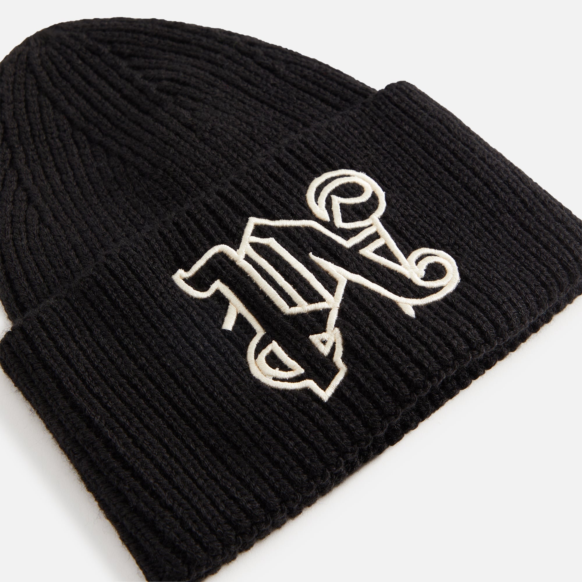 Palm Angels PA Monogram Beanie - Black / Off White