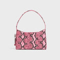 Edie Parker Burn Shoulder Bag - Pink Python / Silver