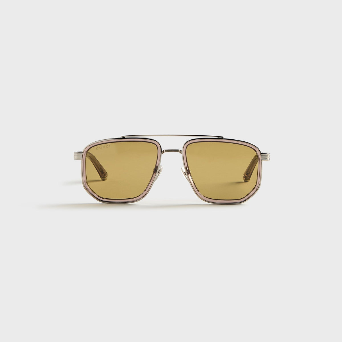 Gucci GG2073S Navigator Frame Sunglasses - Brown / Silver