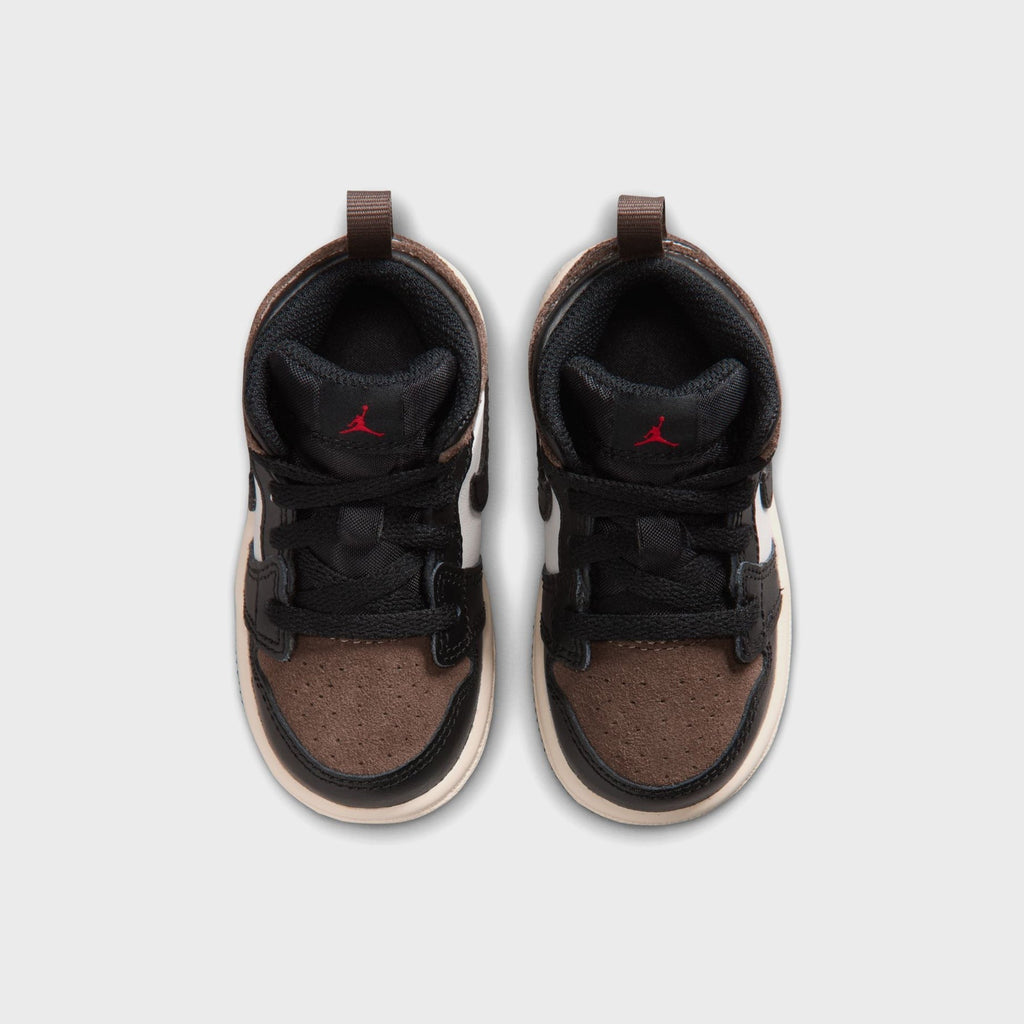 Jordan TD Jordan 1 Mid - Black / Palomino / University Red / Phantom