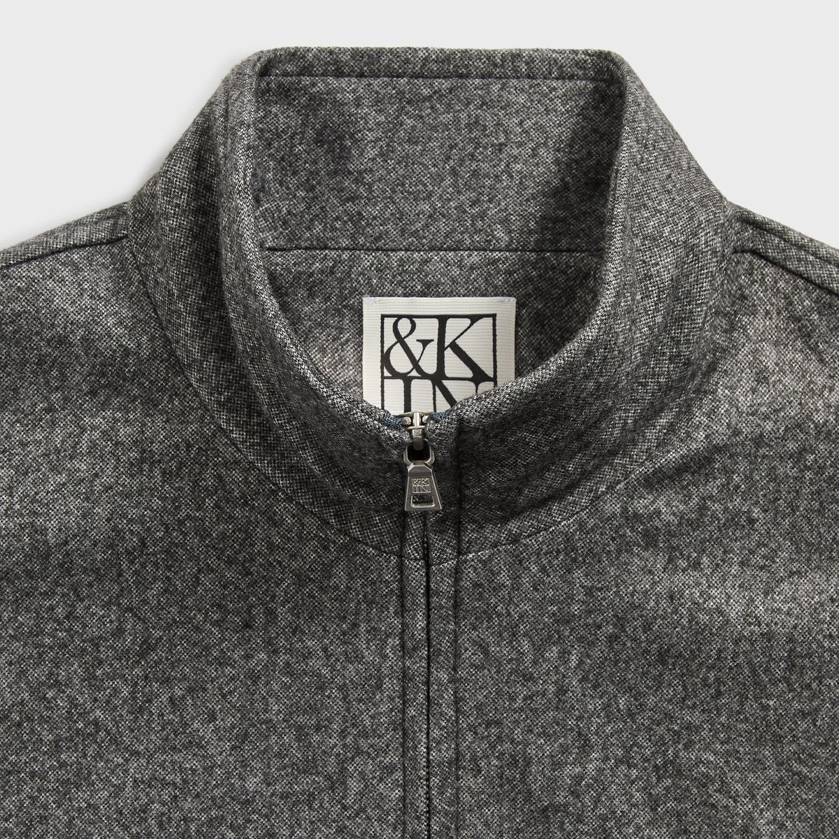 &Kin Flannel Jersey Stephen Track Jacket - Charcoal Heather