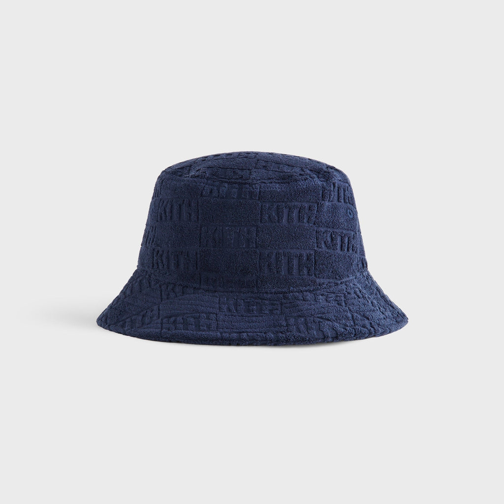 Kith Classic Logo Towel Terry Dawson Bucket Hat - Nocturnal