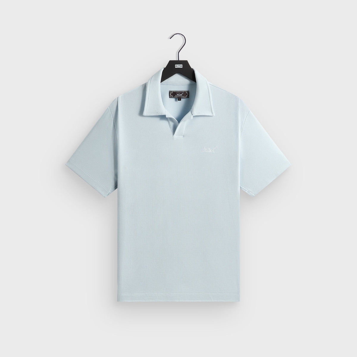 Kith Micro Waffle Drew Polo - Light Indigo