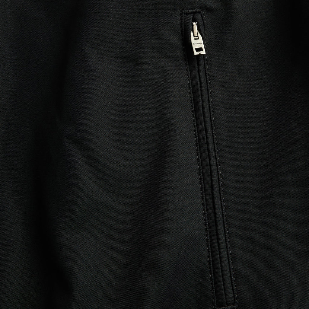 Acne Studios Bomber With Leather Collar - Black