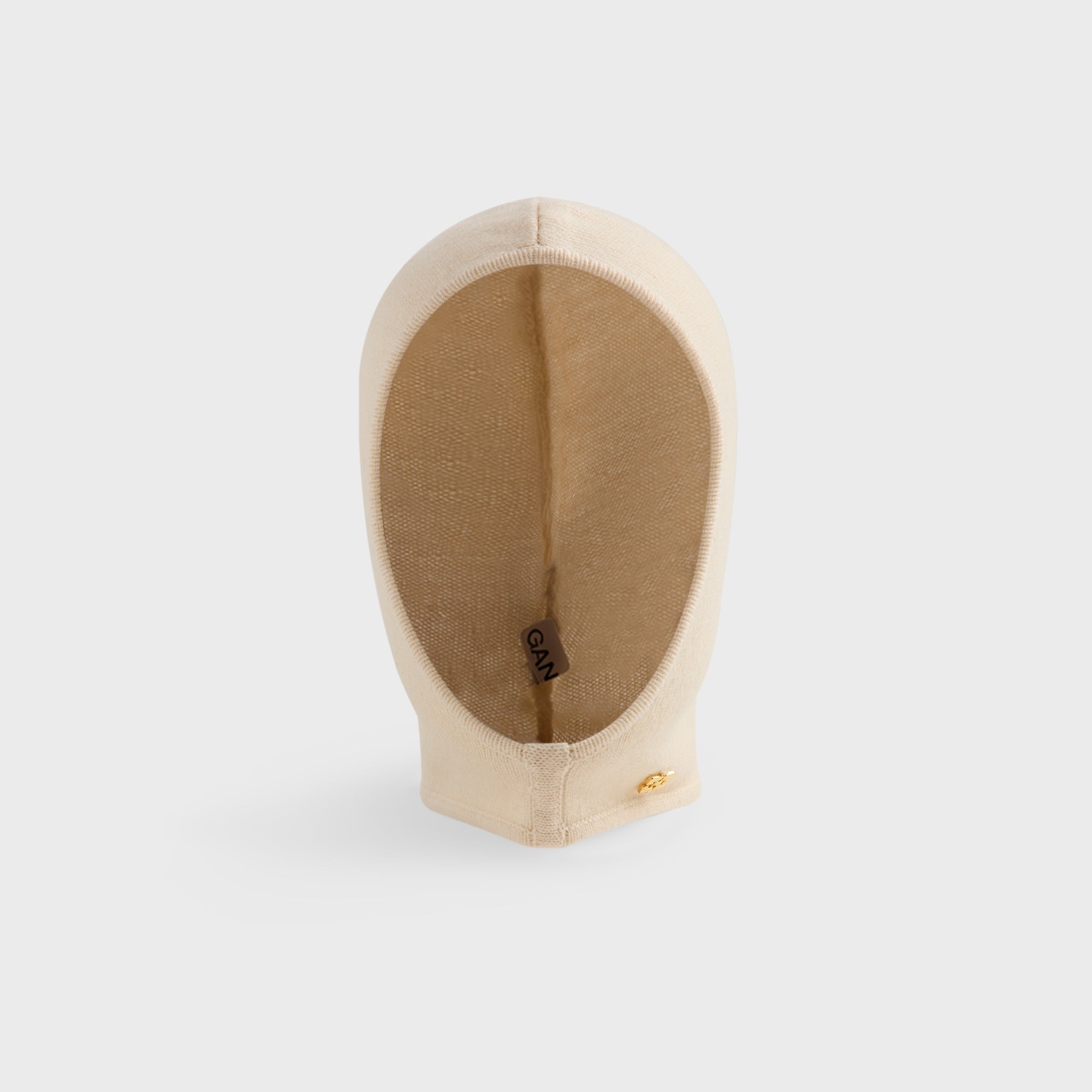 Ganni Wool Yak Mix Balaclava - Egret