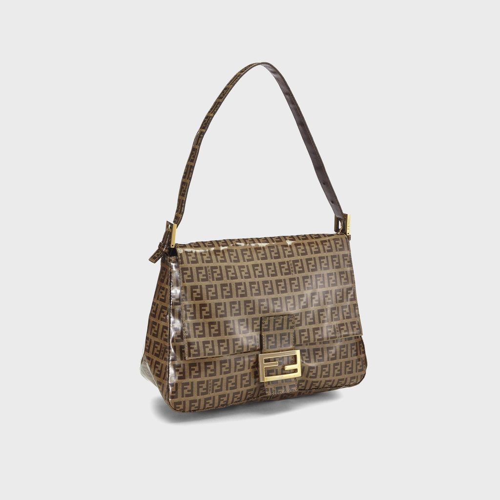 WGACA Fendi Patent Mamma Shoulder Bag - Brown