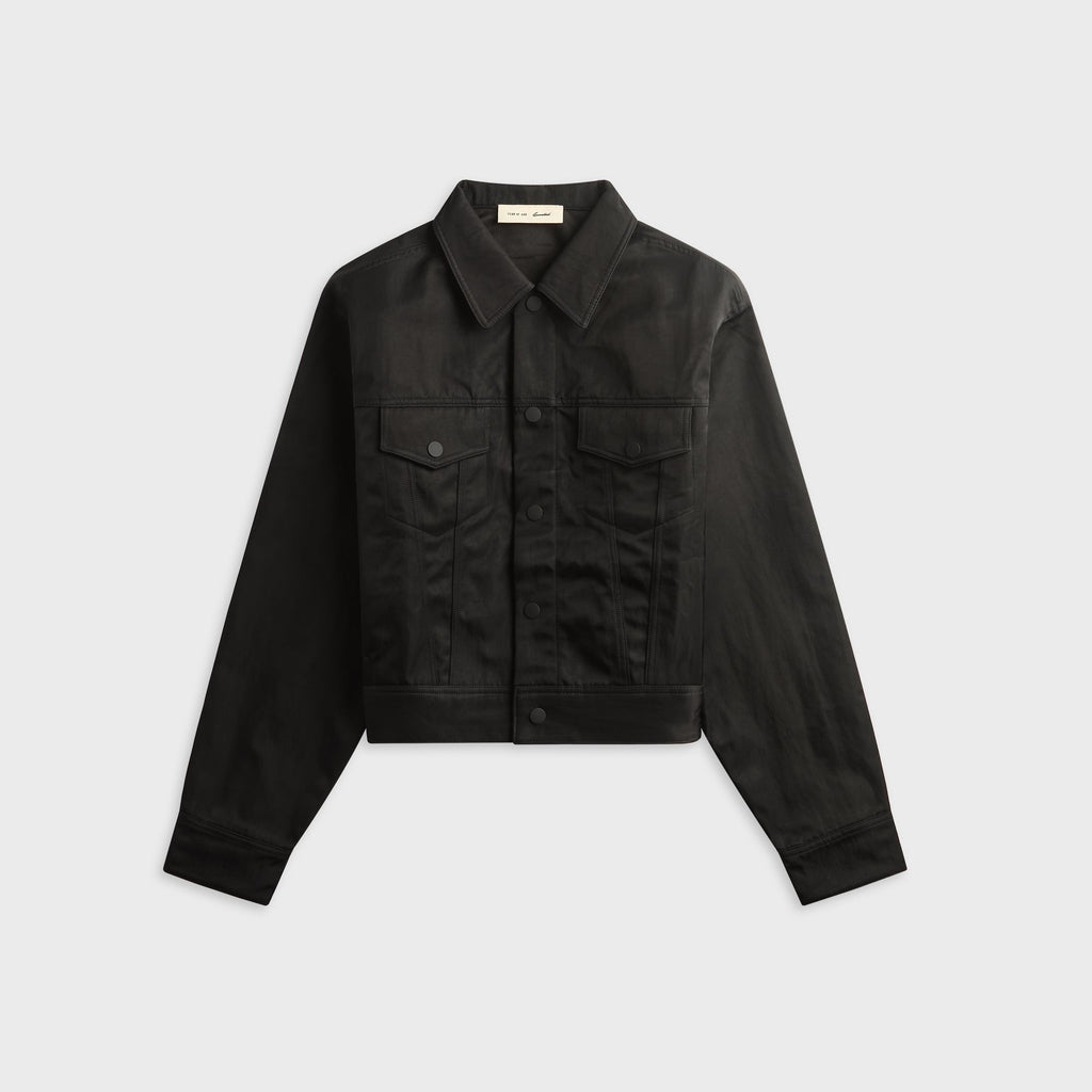 Essentials Textured Nylon Trucker Jacket - Vintage Black
