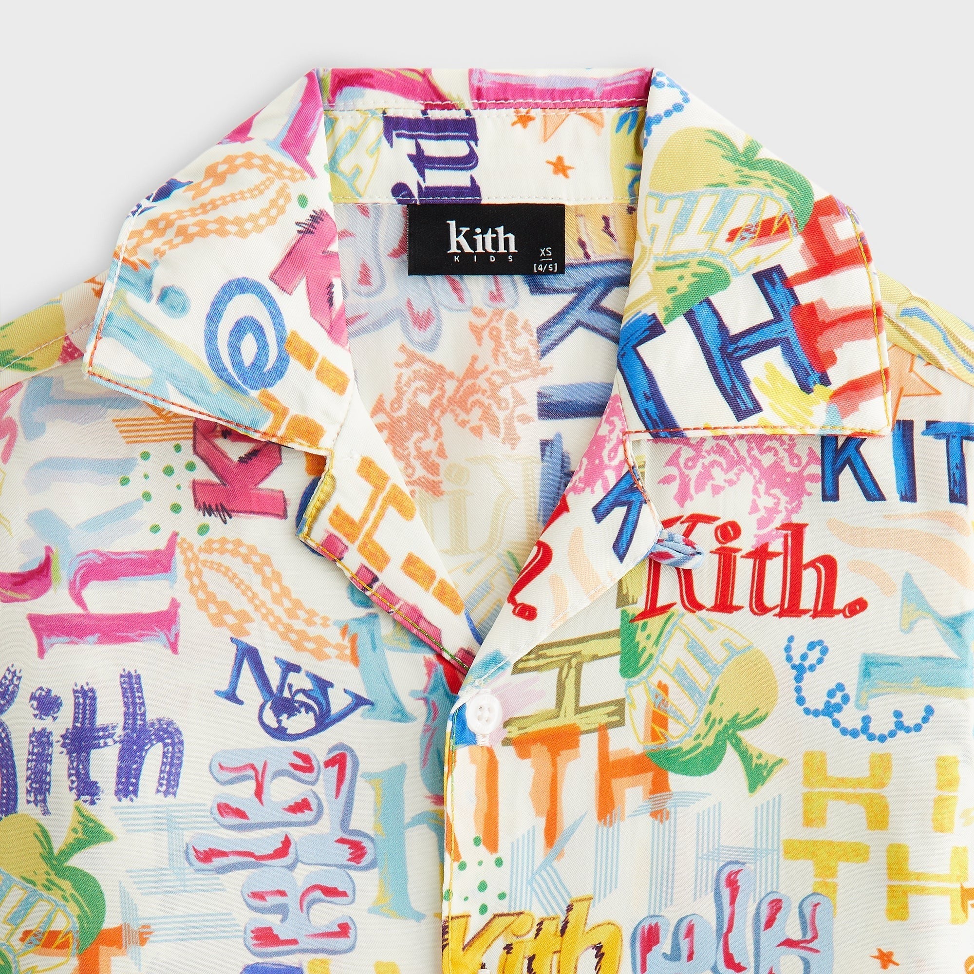 Kith Kids Thompson Camp Sketched Monogram Shirt - Silk