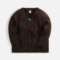 South2 West8 S.S. V Neck Cardigan W/PE Boiled Jersey - Brown