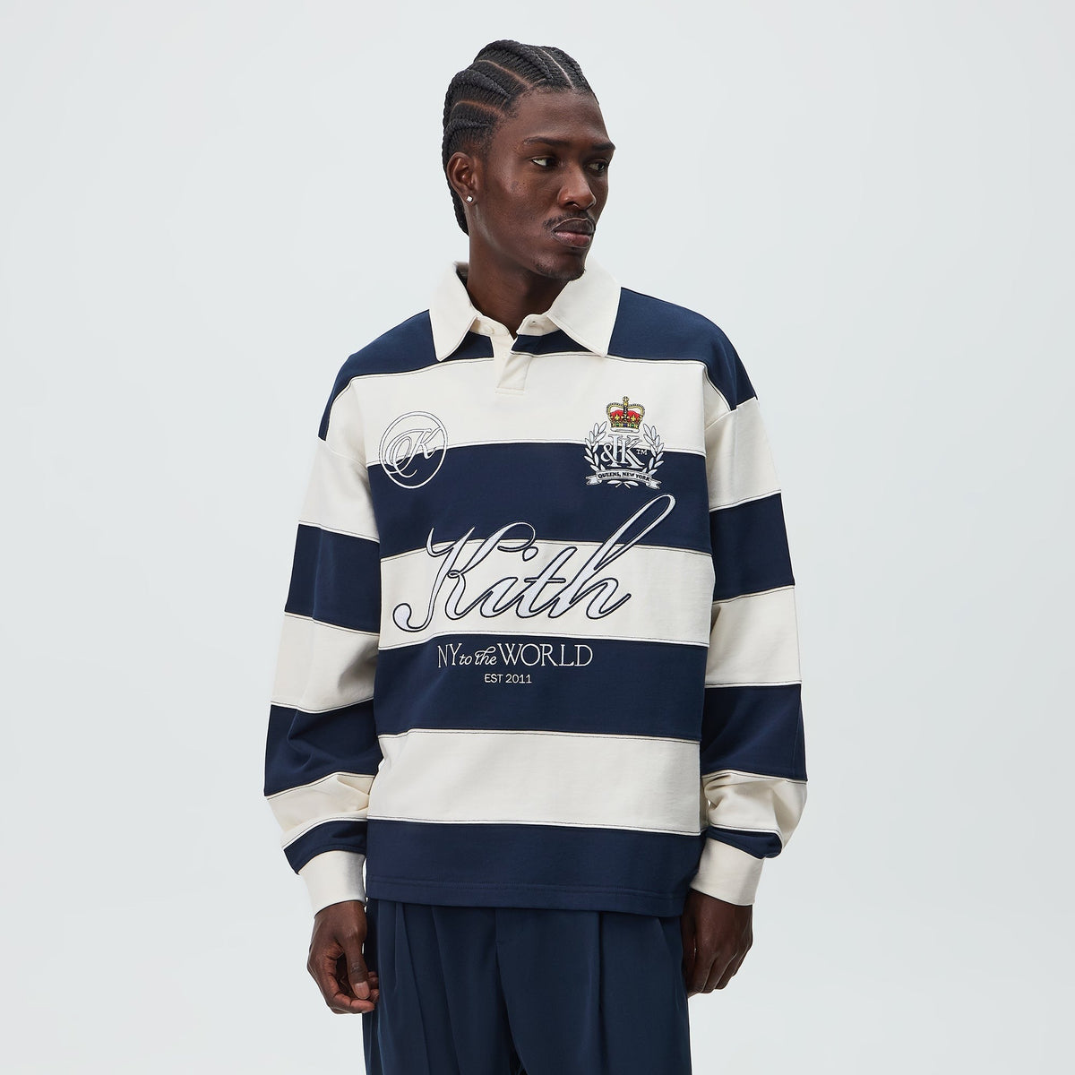 Kith Compact Fleece Striped Rugby - Nocturnal