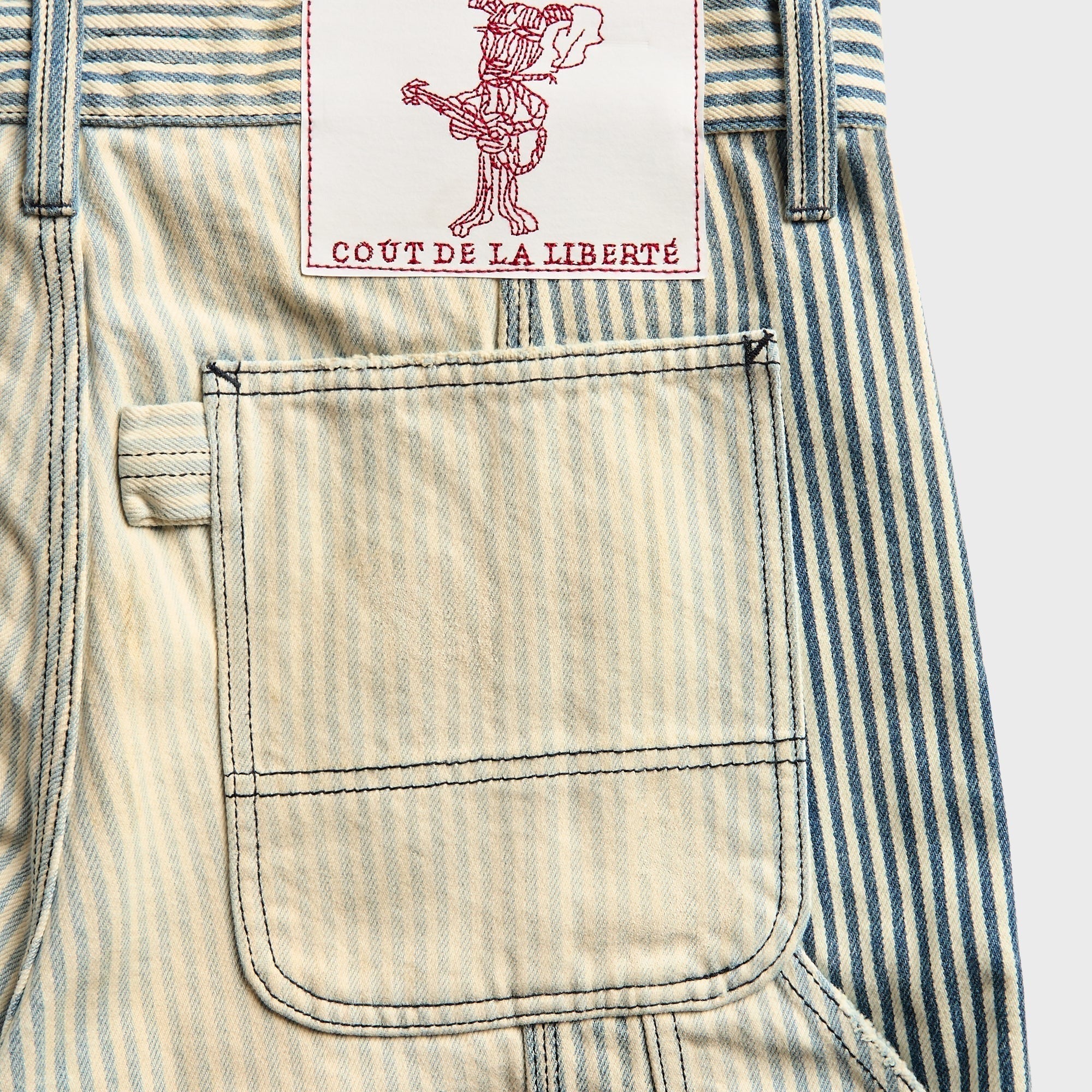 Coût De La Liberté Bushwick Hickory Stripe Cut Off Short - Asphalt Dint