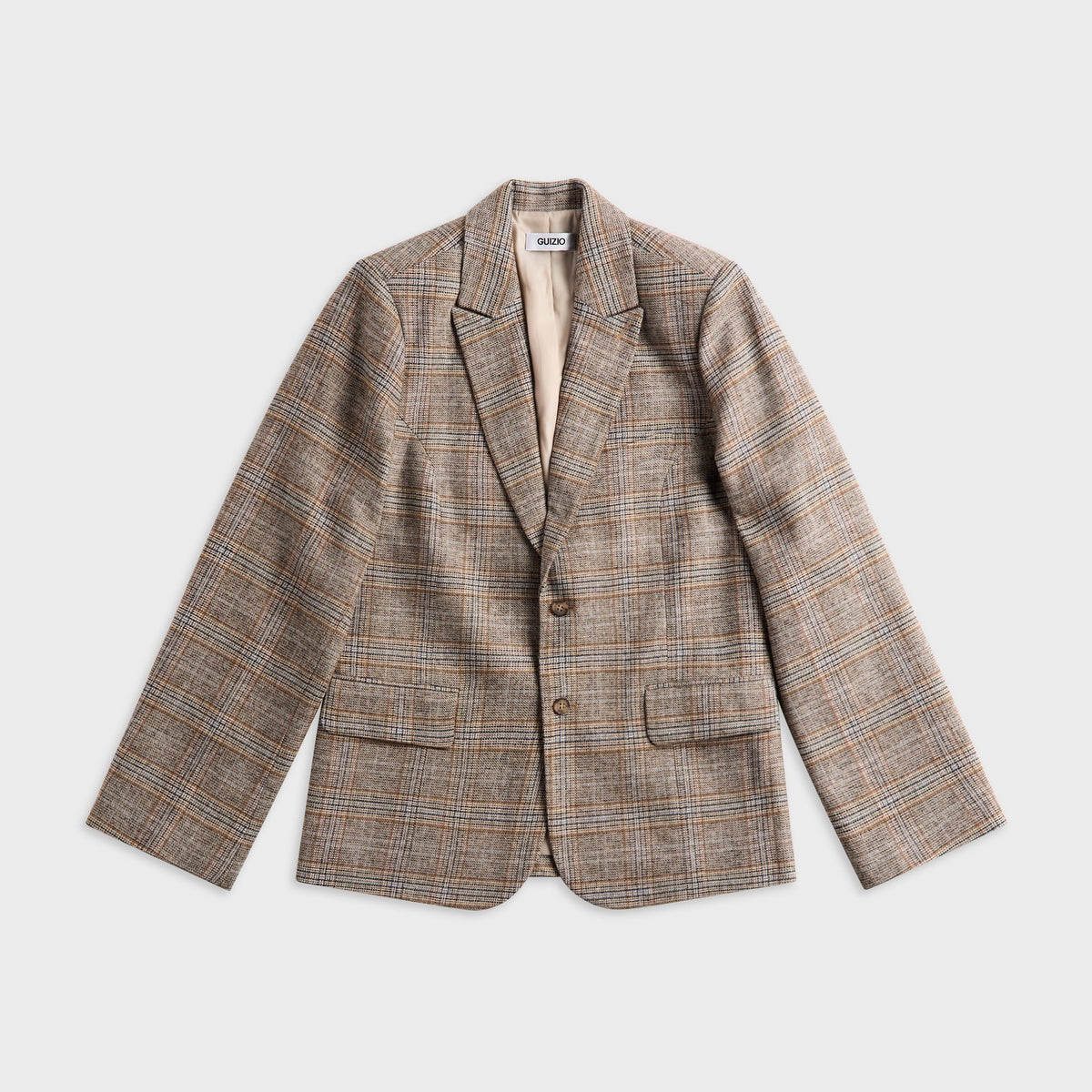 GUIZIO Oversized Blazer - Tartan Plaid