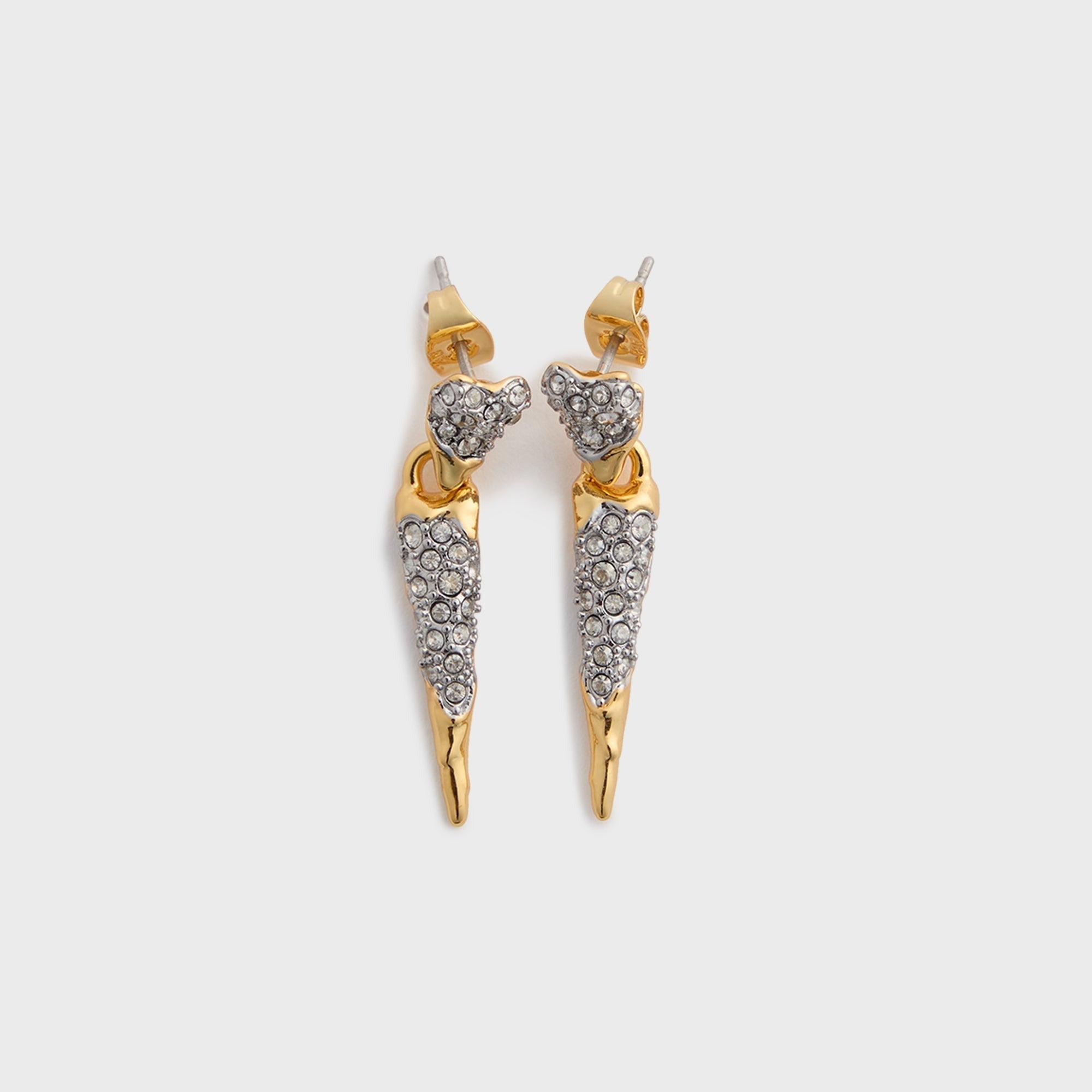 Alexis Bittar Solanales Gold Tipped Crystal Spear Drop Earring- Gold / Silver
