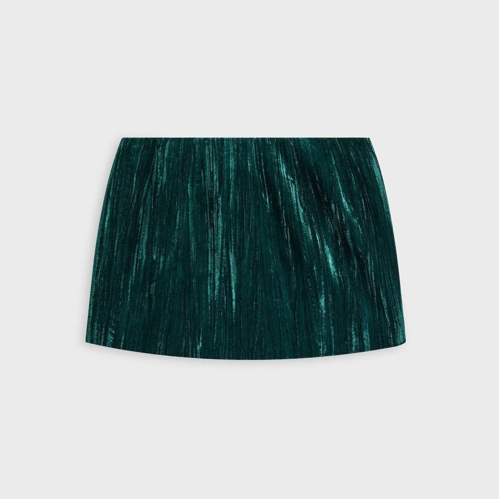 Kim Shui Crushed Velvet Mini Skirt - Emerald