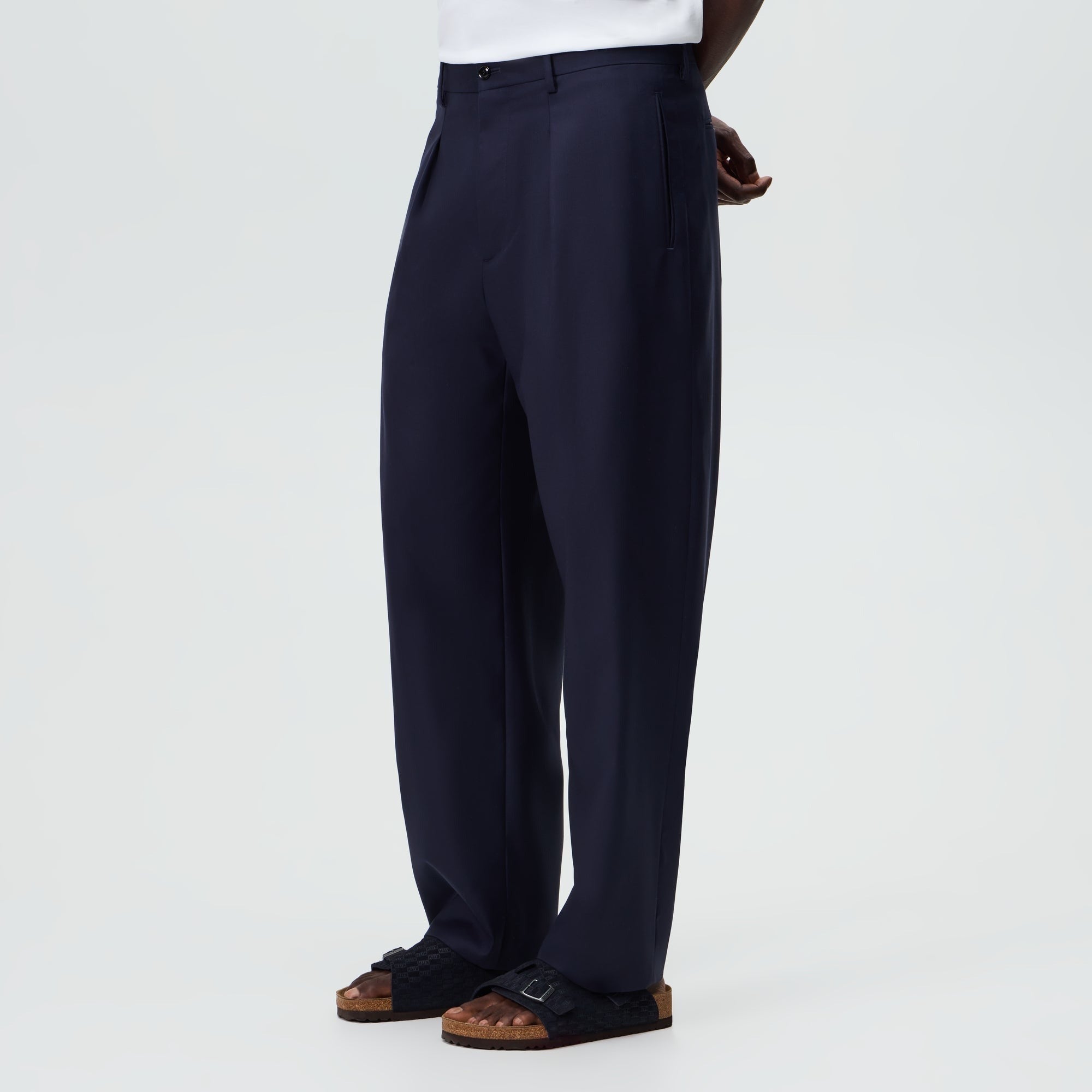 Giorgio Armani &Kin Flat Front Trouser - Blue / Navy