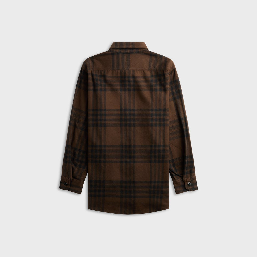 Engineered Garments Cotton Flannel Plaid Work Shirt - Brown / Black Plaid