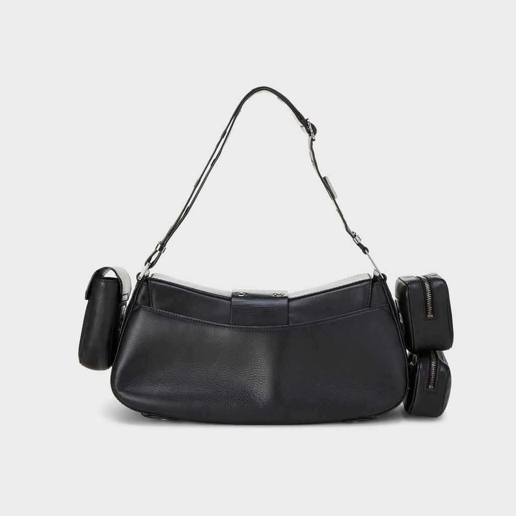 WGACA Dior Leather Street Chic Columbus Shoulder Bag - Black