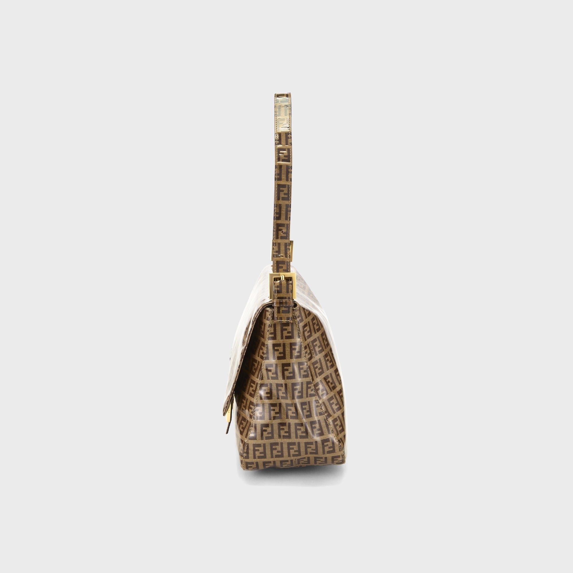 WGACA Fendi Patent Mamma Shoulder Bag - Brown