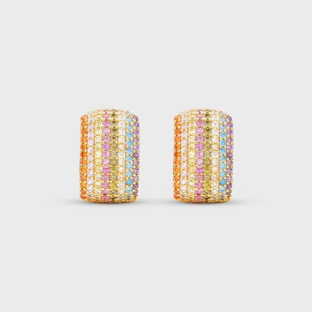 Crystal Haze Exclusive Infinity Hoops Small - Gold / Rainbow