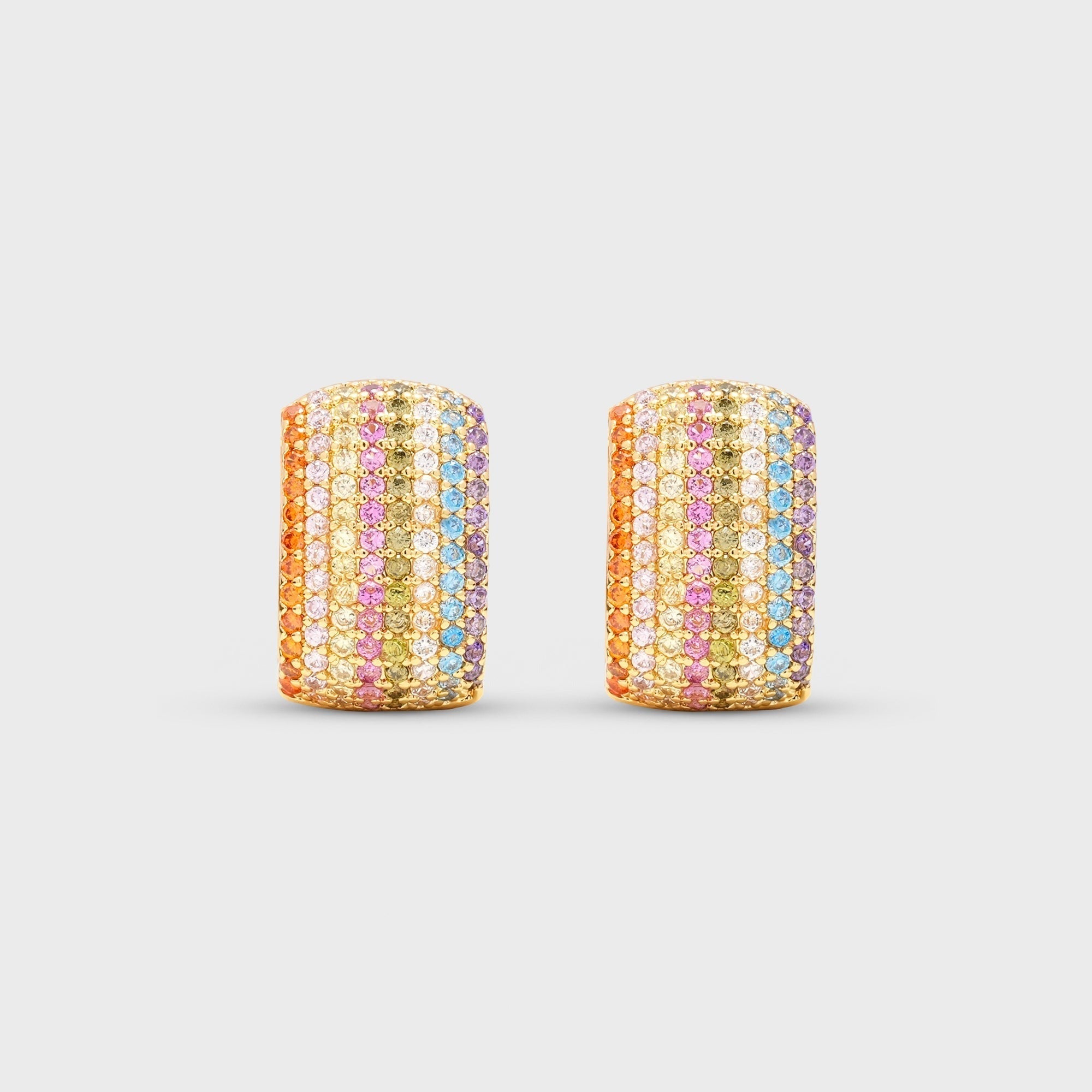 Crystal Haze Exclusive Infinity Hoops Small - Gold / Rainbow