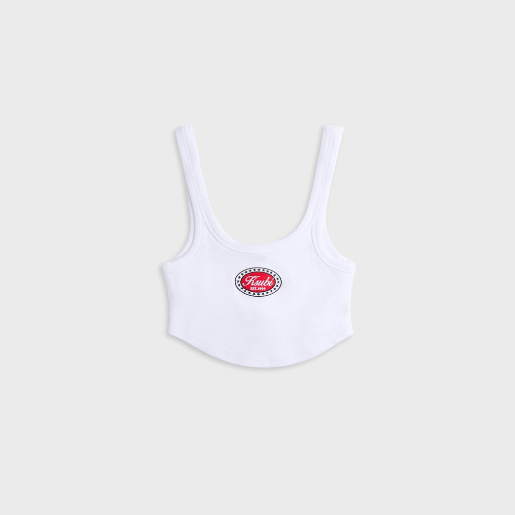 Ksubi Badge Chloe Crop Tank Top - White