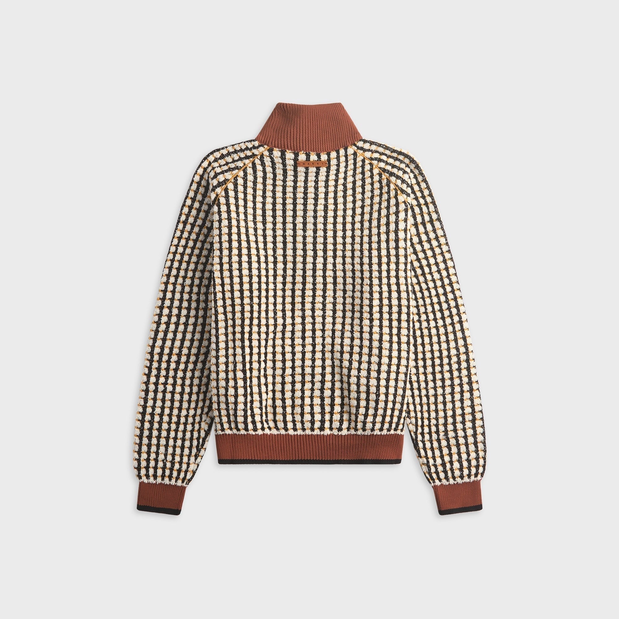Marni Bouclé Zip-Up Sweater - Lily White