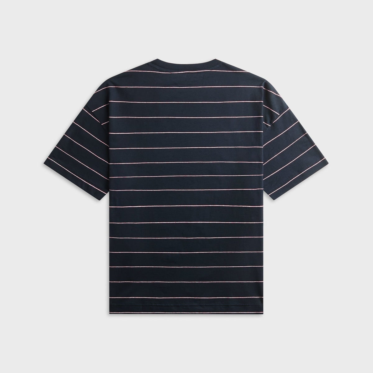 A.P.C. Loose Tee with Pink Stripes - Marine Blue