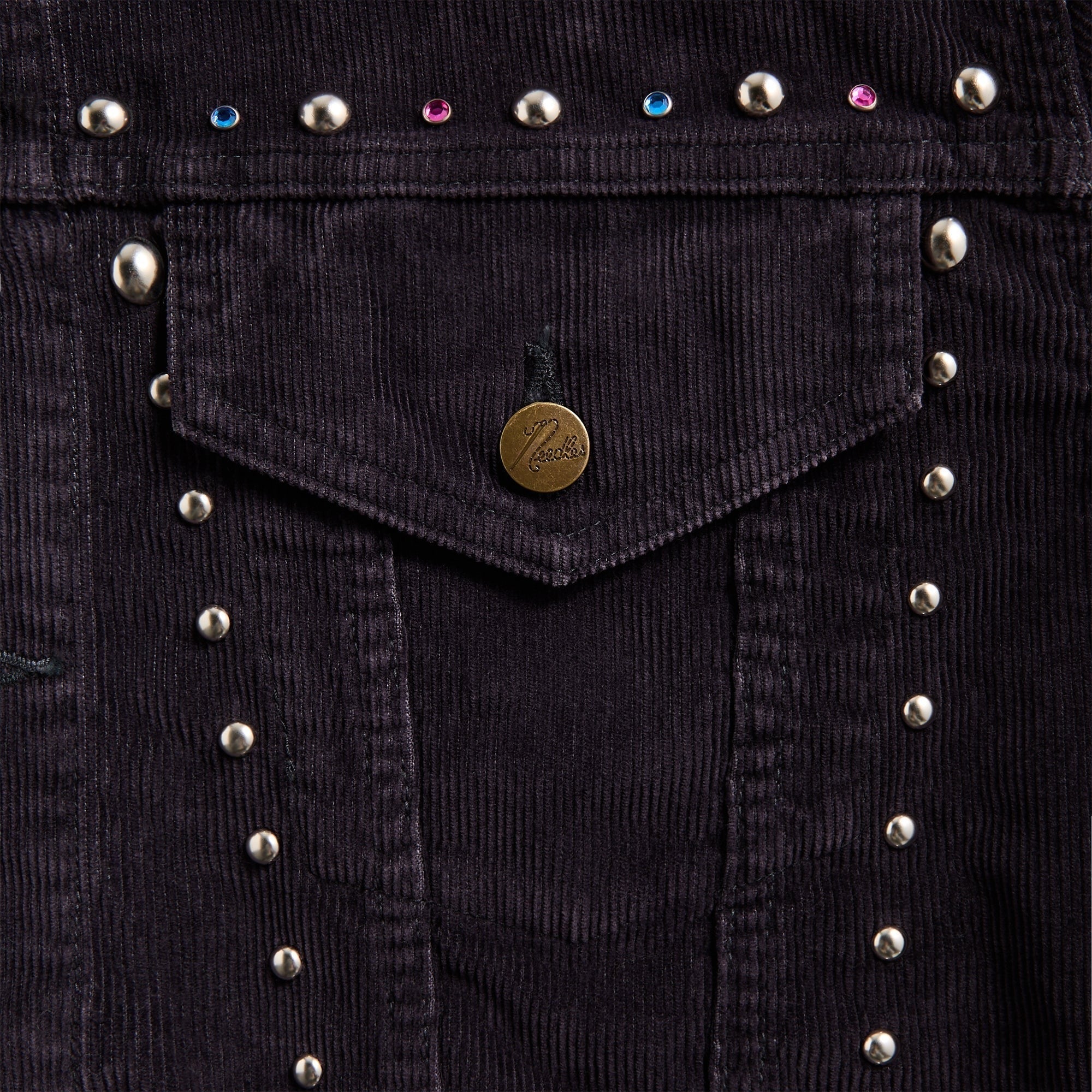 Needles Studded 14W Corduroy Jean Jacket - Black