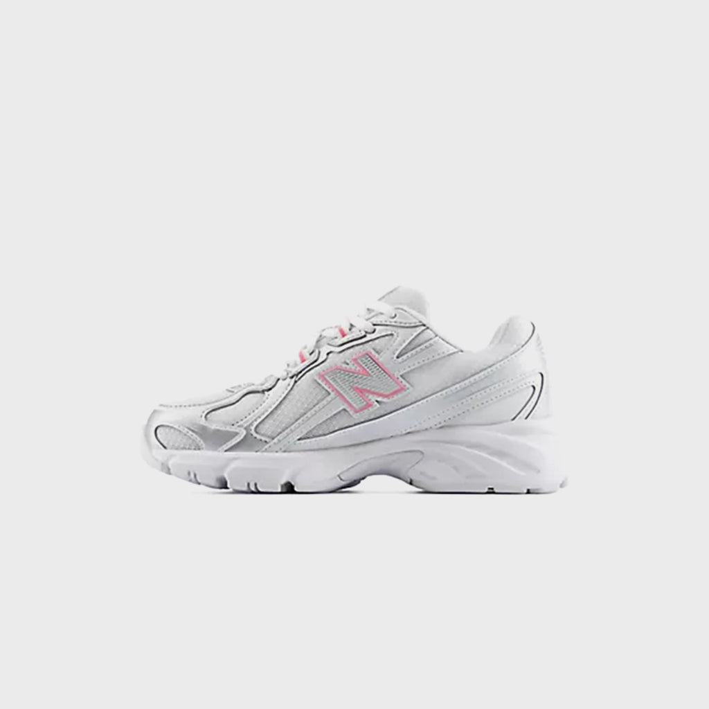 New Balance GS 740 Bungee Lace - Silver Metallic / Signal Pink