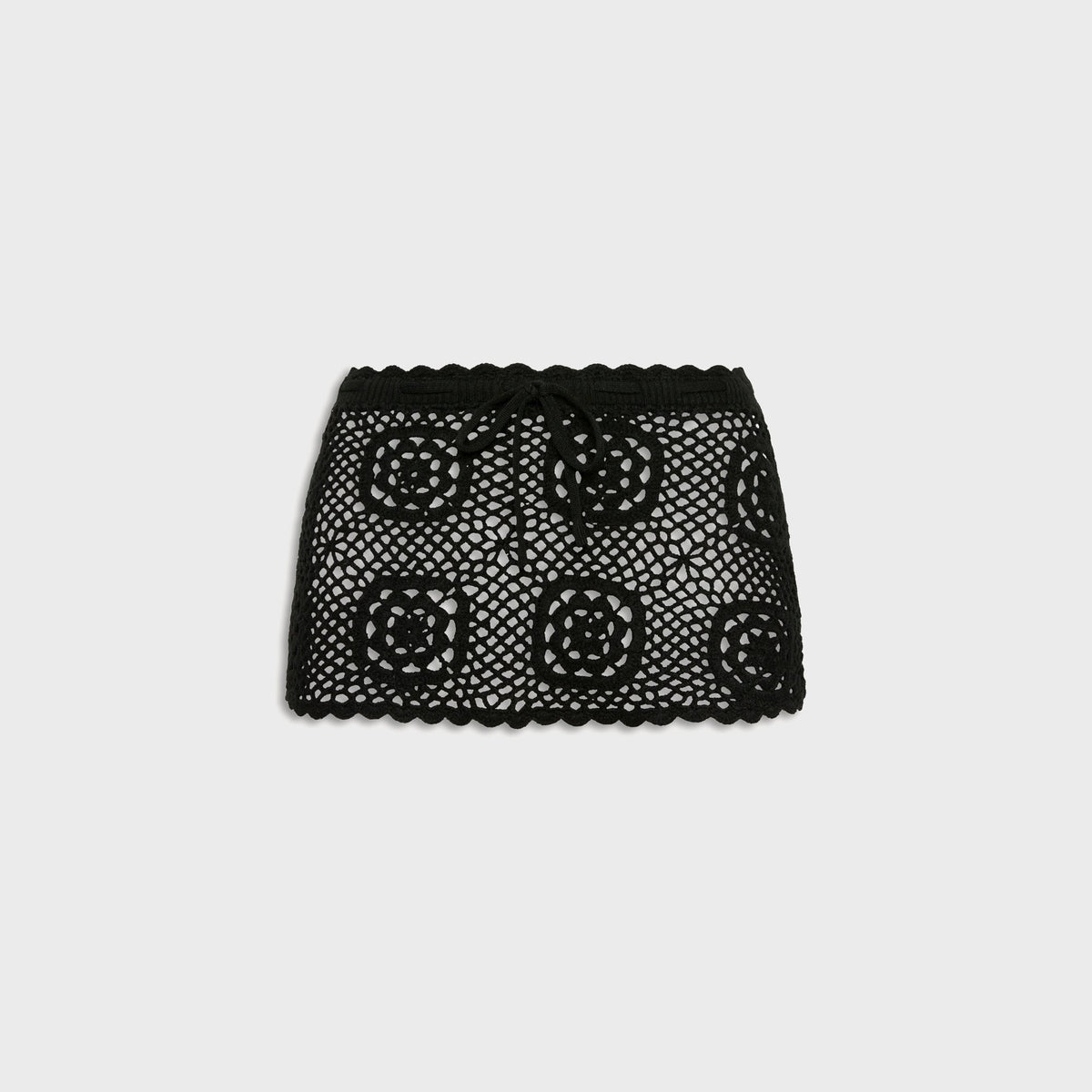 Frankies Bikinis Arlo Crochet Mini Skirt - Black