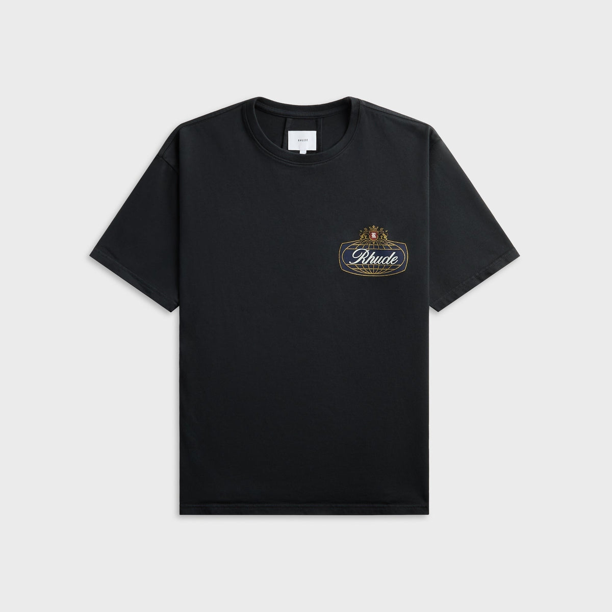 Rhude Safari Crest Tee - Vintage Black / Blue / Red