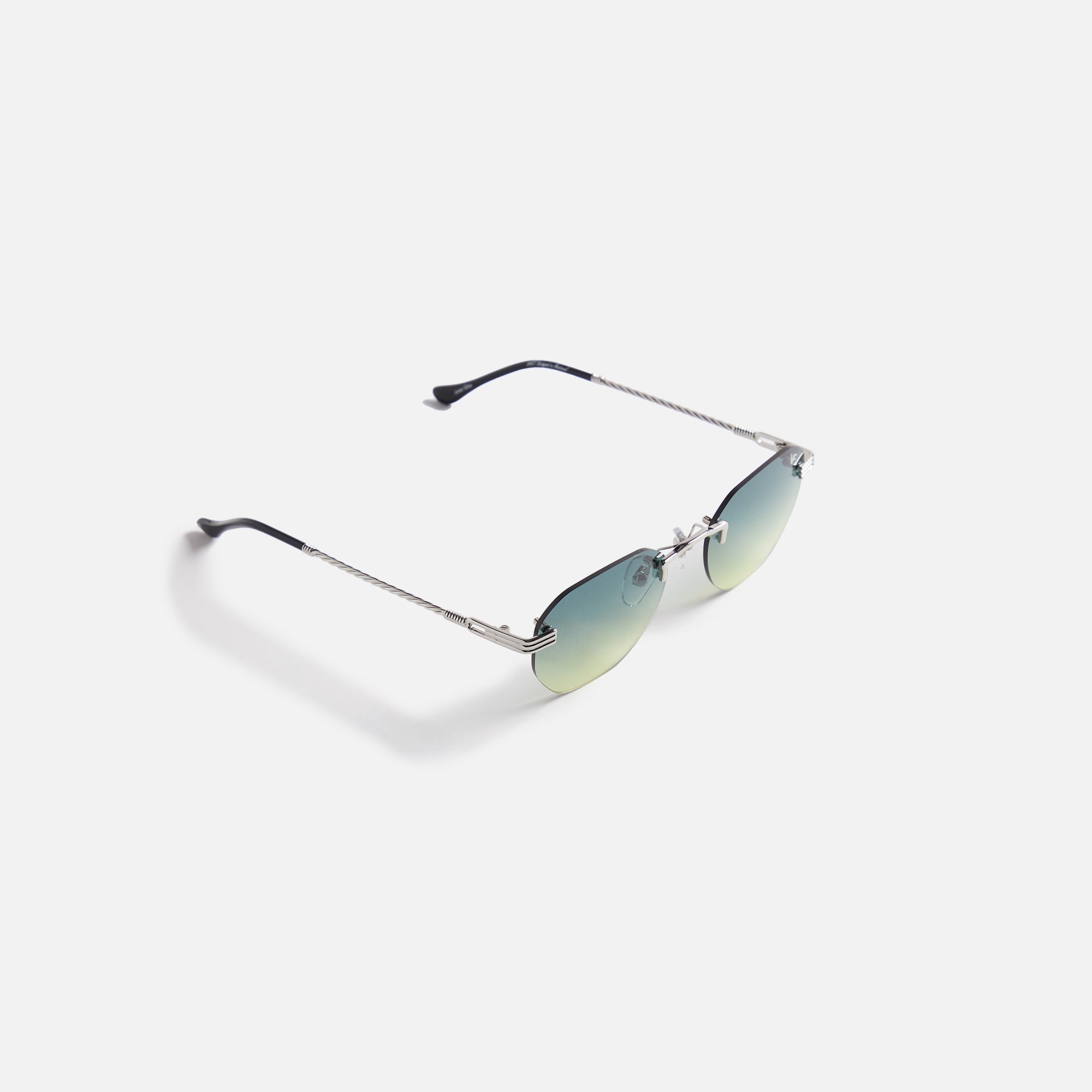 Vintage Frames Detroit Player Drill Mount 24Kt Sunglasses - White Gold / Green / Yellow